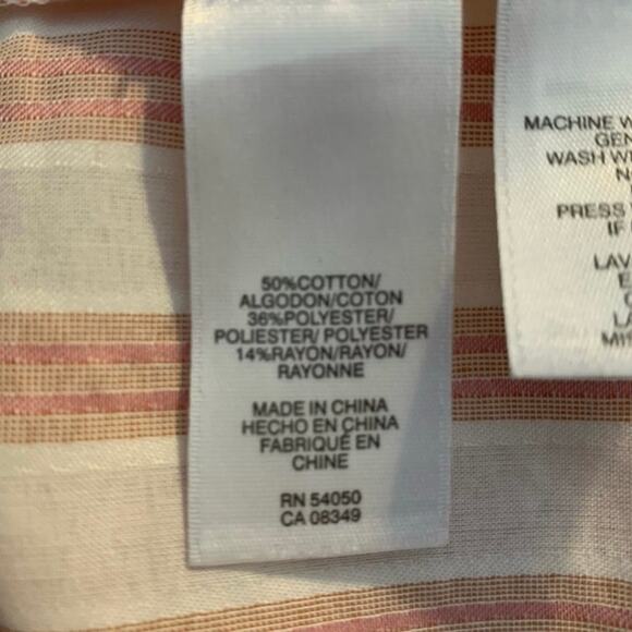 Jones New York Womens L Button Down Long-sleeved V-neck peplum Blouse Top NWT - Picture 8 of 10